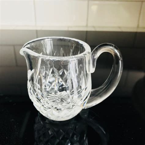 antique cut crystal creamer cream pitcher collectible tableware kitchen farmhouse cottage bed