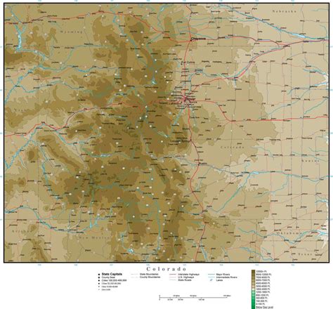 Colorado Detailed Map In Adobe Illustrator Vector For