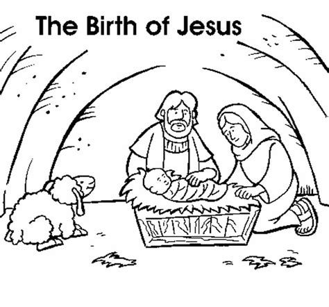 The Birth Of Jesus Coloring Page - Coloring Home