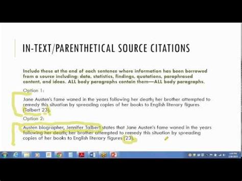 MLA Format In Text Citations and Works Cited Pages - YouTube