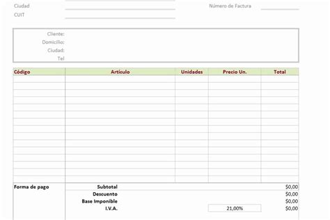 50 Modelos De Facturas En Excel Ufreeonline Template