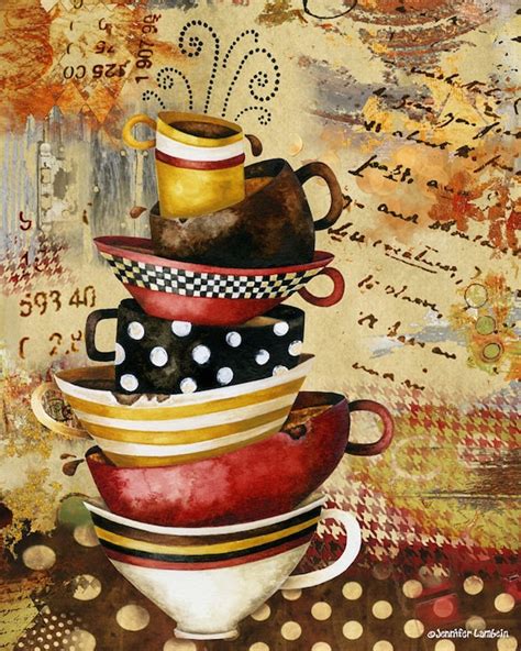 Art Print Coffee Cups Divine By Studiopetite On Etsy
