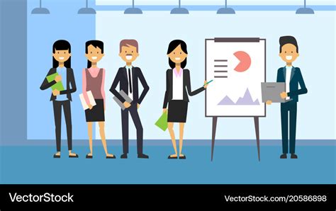 Group Business People Leading Presentation Vector Image