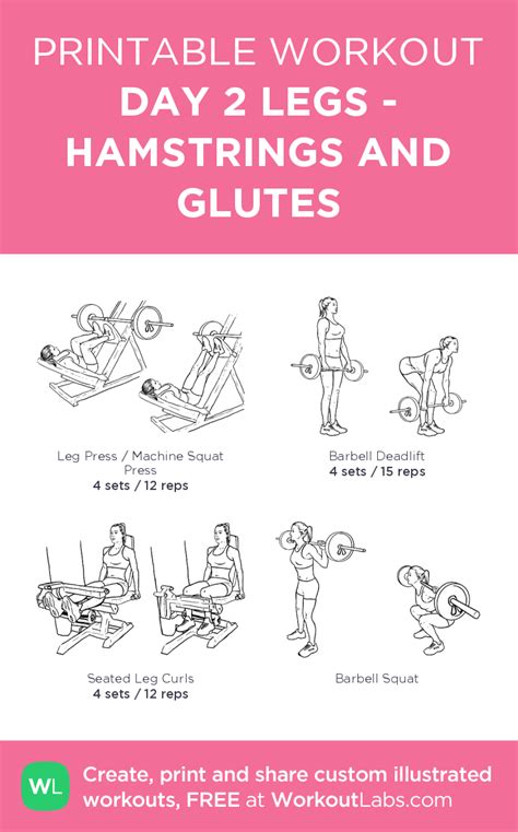 Day 2 Legs Hamstrings And Glutes My Custom Exercise Plan Created At