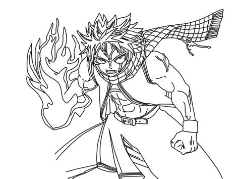 Fairy Tail Natsu Dragneel Coloring Pages Sketch Coloring Page