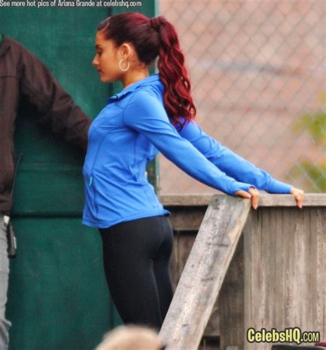 Exclusive Ariana Grande Booty In Spandex On Set Of Swindle In