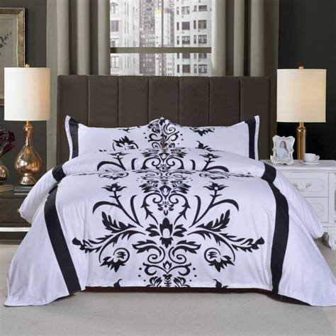 Black And White Jacquard Luxury Duvet Cover Bedding Sets Collection