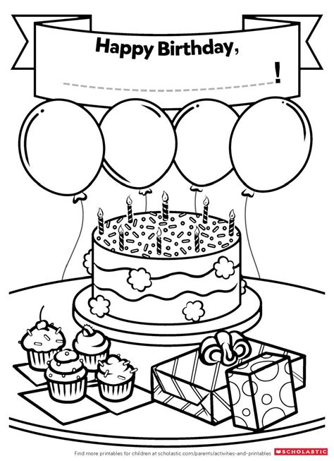Free Printable Coloring Birthday Cards