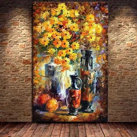 Knife Canvas Painting Hand Painted Abstract Flower Oil Paintings Large