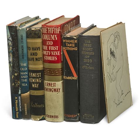 Hemingway Ernest A Group Of Seven First Editions V P 1923 1964 Fine Books And