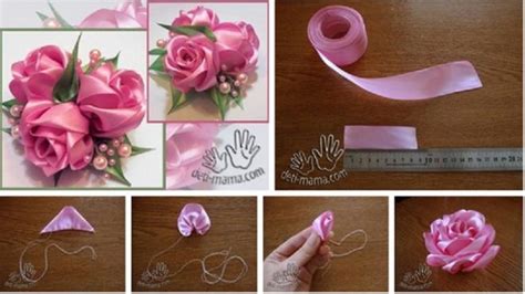 how to make simple quick satin ribbon rose step by step diy tutorial instructions how to