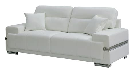 Furniture Of America Larcey Contemporary Faux Leather Sofa White