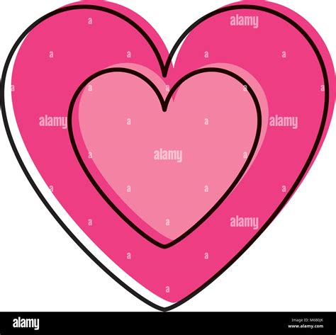 cute pink heart in love decoration stock vector image and art alamy