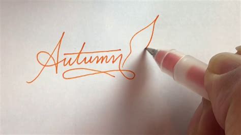 Writing Autumn In Handwriting 영어로 가을 쓰기 Youtube