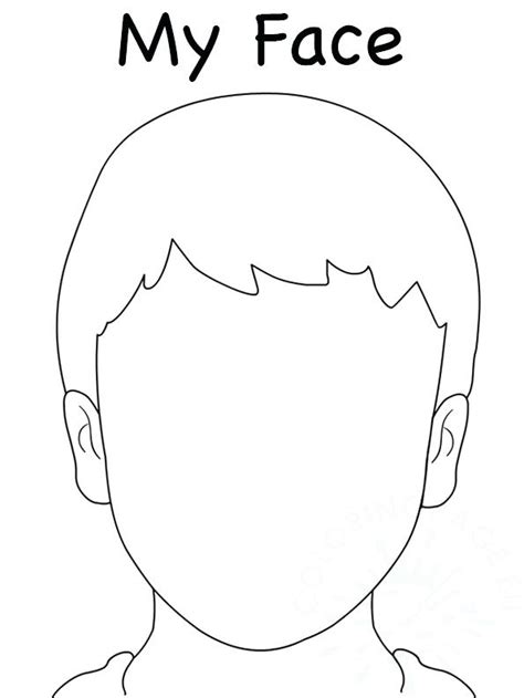 Face Outline Drawing Sketch Coloring Page
