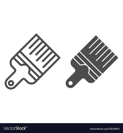 Paint Brush Line And Glyph Icon Painter Tool Vector Image