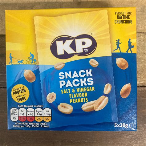 10x Kp Snack Packs Salt And Vinegar Peanuts Bags 2 Boxes Of 5x30g And Low