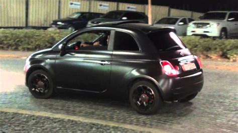 Matte Black Fiat 500 C Jbr The Walk Dubai Marina Youtube