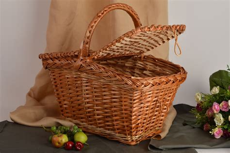 Buy Handmade Basket For Picnic Woven Decorative Element Designer Basket