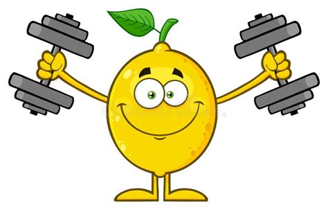 Smiling Yellow Lemon Fresh Fruit With Green Leaf Cartoon Mascot