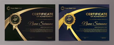 Premium Golden Black Certificate Template Set Vector Art At