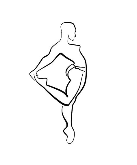 Minimalist Ballet Line Art Drawing 1q Mixed Media By Brian Reaves