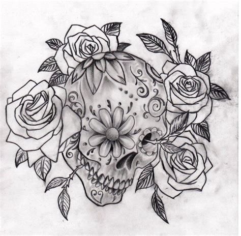 Sugar Skull Rose Tattoo