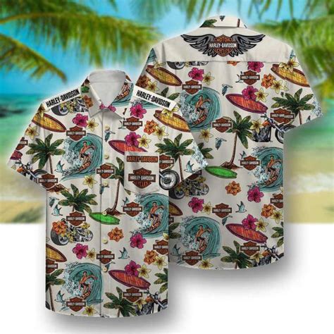 Harley Davidson Aloha Tropical Full Printing Hawaiian Shirt Dovestylish