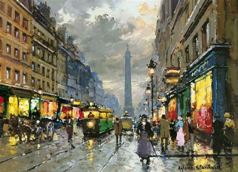 Antoine Blanchard Paris Painting City Scene Canvas Painting