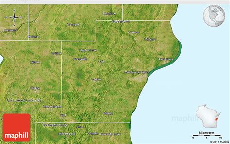 Satellite 3d Map Of Manitowoc County