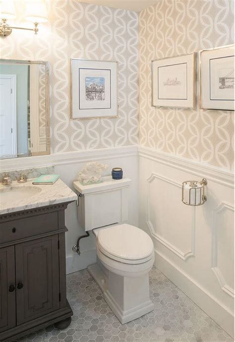 We love the idea of covering bathroom walls with wallpaper, from faux tiling to eclectic florals. Wainscoting Ideas For Your Bathroom
