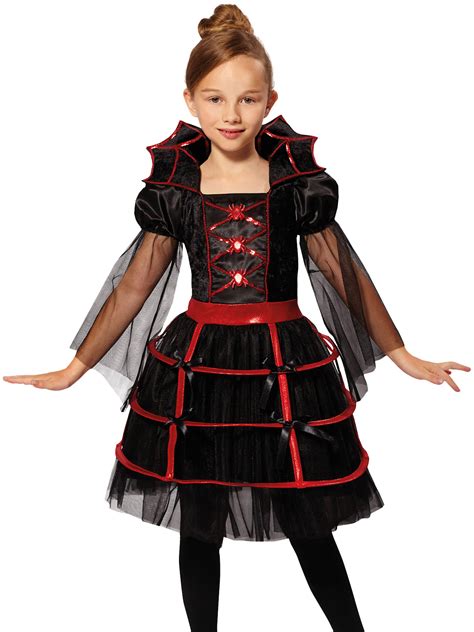 Girls Vampire Cutie Costume Childs Halloween Fancy Dress Kids Vampiress