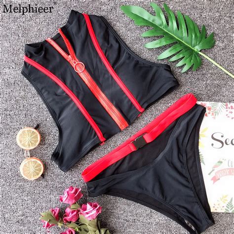 2018 ladies tank bikini brazilian sexy zip swimsuit women sport swimwear maillot de bain bather