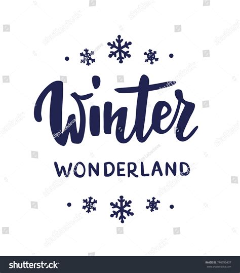 Winter Wonderland Text Hand Drawn Brush Stock Vector Royalty Free