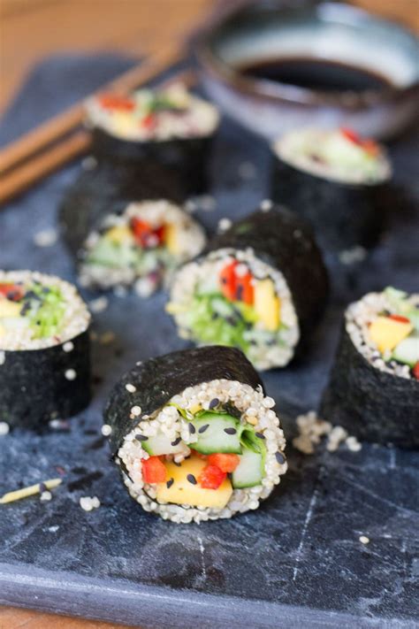 Quinoa Sushi Rolls The Green Happiness Recept Groenten Recepten