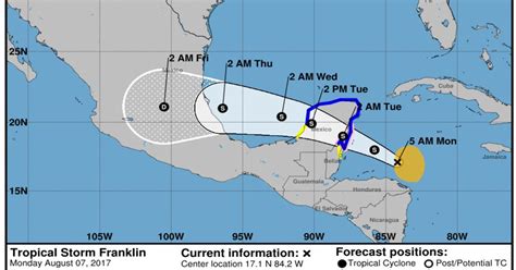 Tropical Storm Franklin Forms In The Caribbean Sea