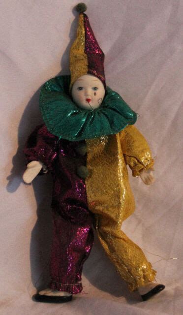 Vintage Porcelain Clown Doll Has Moveable Arms And Legs Ebay