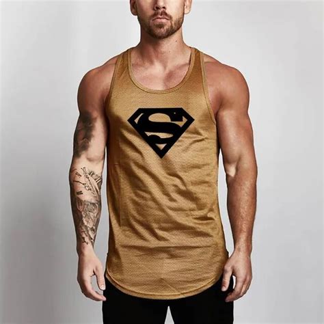 Brand Gyms Clothing Fitness Men Tank Top With Superman Logo Mens