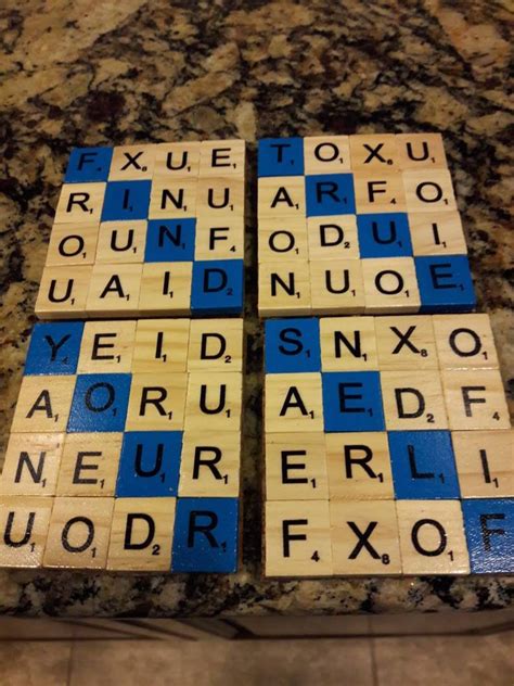 Scrabble Coasters Set Of 4 Etsy