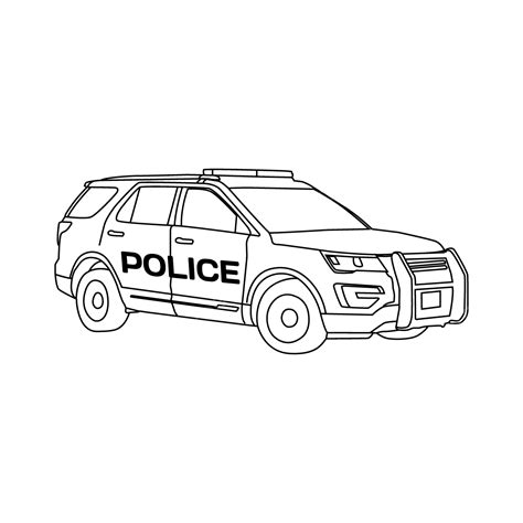 Auto Police Car Line Art Illustration Car Drawing Rat Drawing Ice