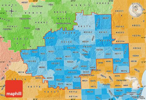 Political Shades Map Of Zip Codes Starting With 483