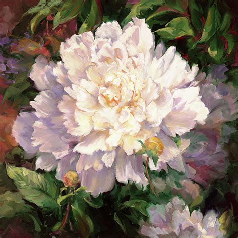White Peony Ii Painting By Laurie Snow Hein Fine Art America