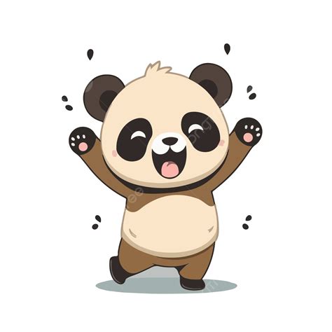 Happy Panda Smiling Vector Illustration Panda Happy Vector Png And