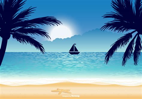 Beautiful Beach Illustration 143984 Vector Art At Vecteezy