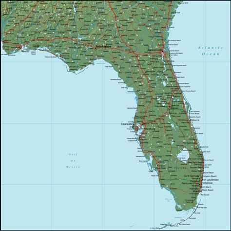 Map Of Florida With Names United States Map