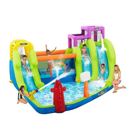 Riptide Triple Fun Inflatable Pvc Water Park With 3 Slides And Obstacle Course 1 Unit Water Park