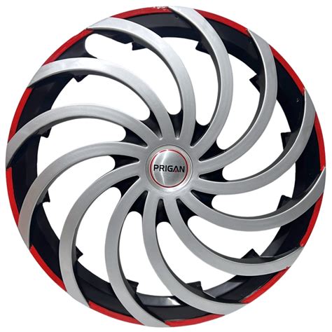 Prigan Cyclone Silver Black Red Wheel Cover Available In 1213141516