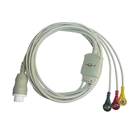 buy 3 lead ecg cable compatible with hp 12 mindray browndove philips 12 pin snap type online at