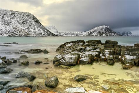Haukland Beach Lofoten Islands Norway Stock Photo Image Of