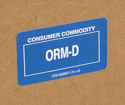 Many out there to choose from. 2-1/4" x 1-3/8" Consumer Commodity ORM-D Label